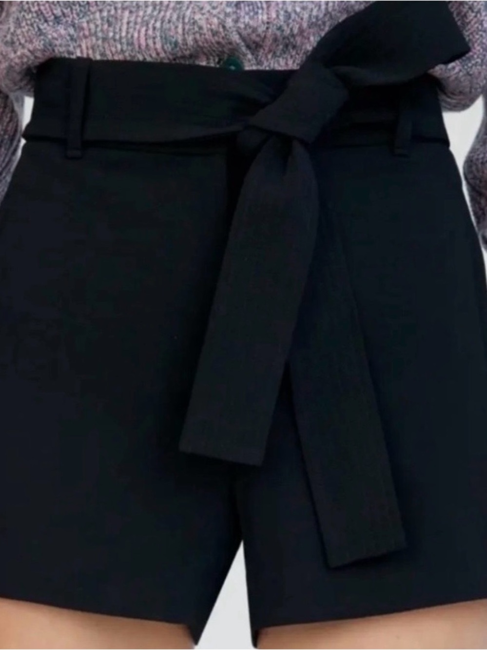 Wilfred Black Tie-Front Crepe Shorts